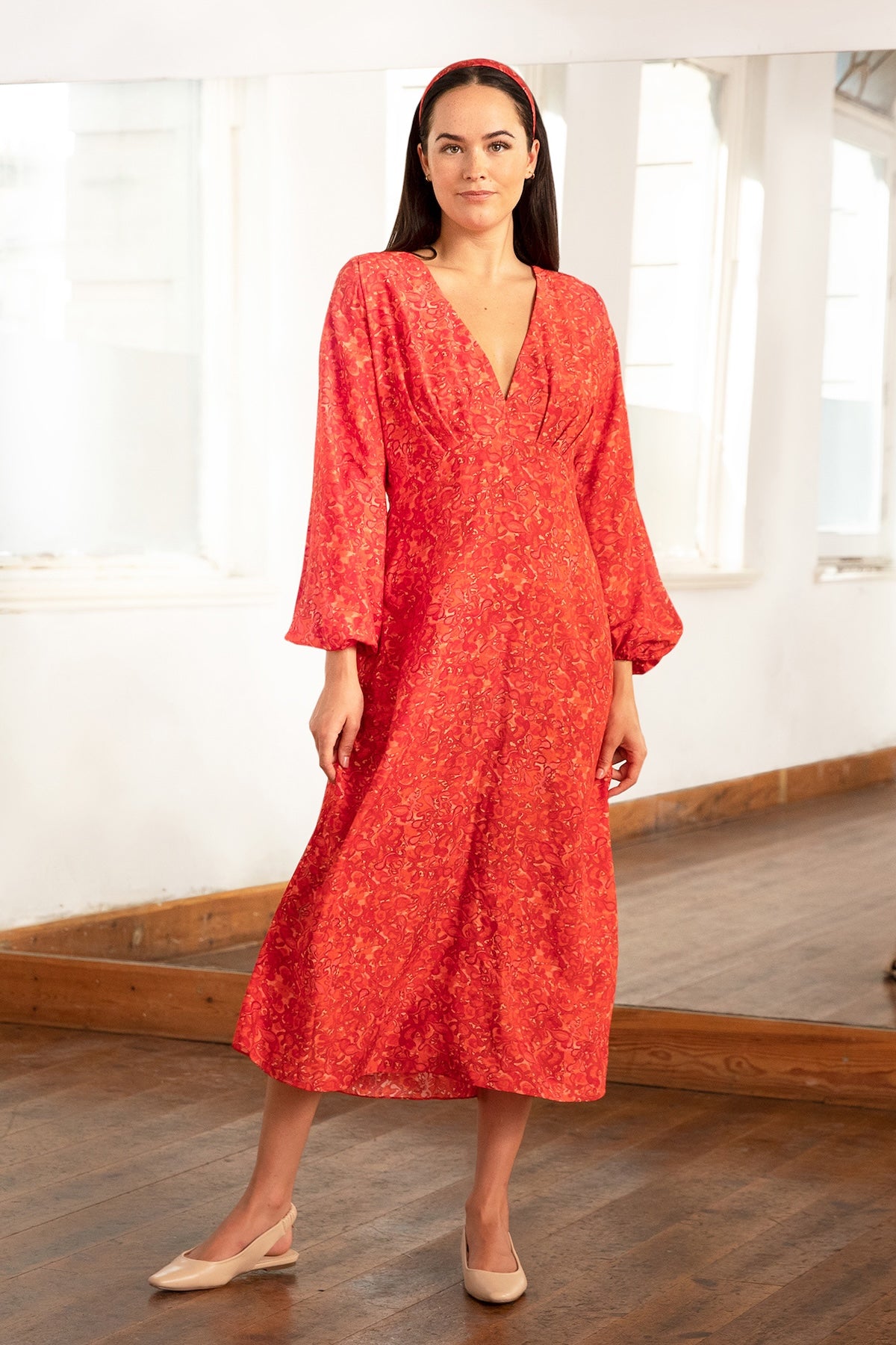 Amelia Silk Bamboo Dress Miami Passion front view