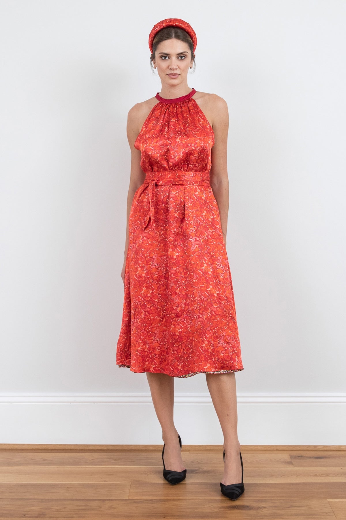 Reversible Carrie Silk Satin Dress Miami Passion front view