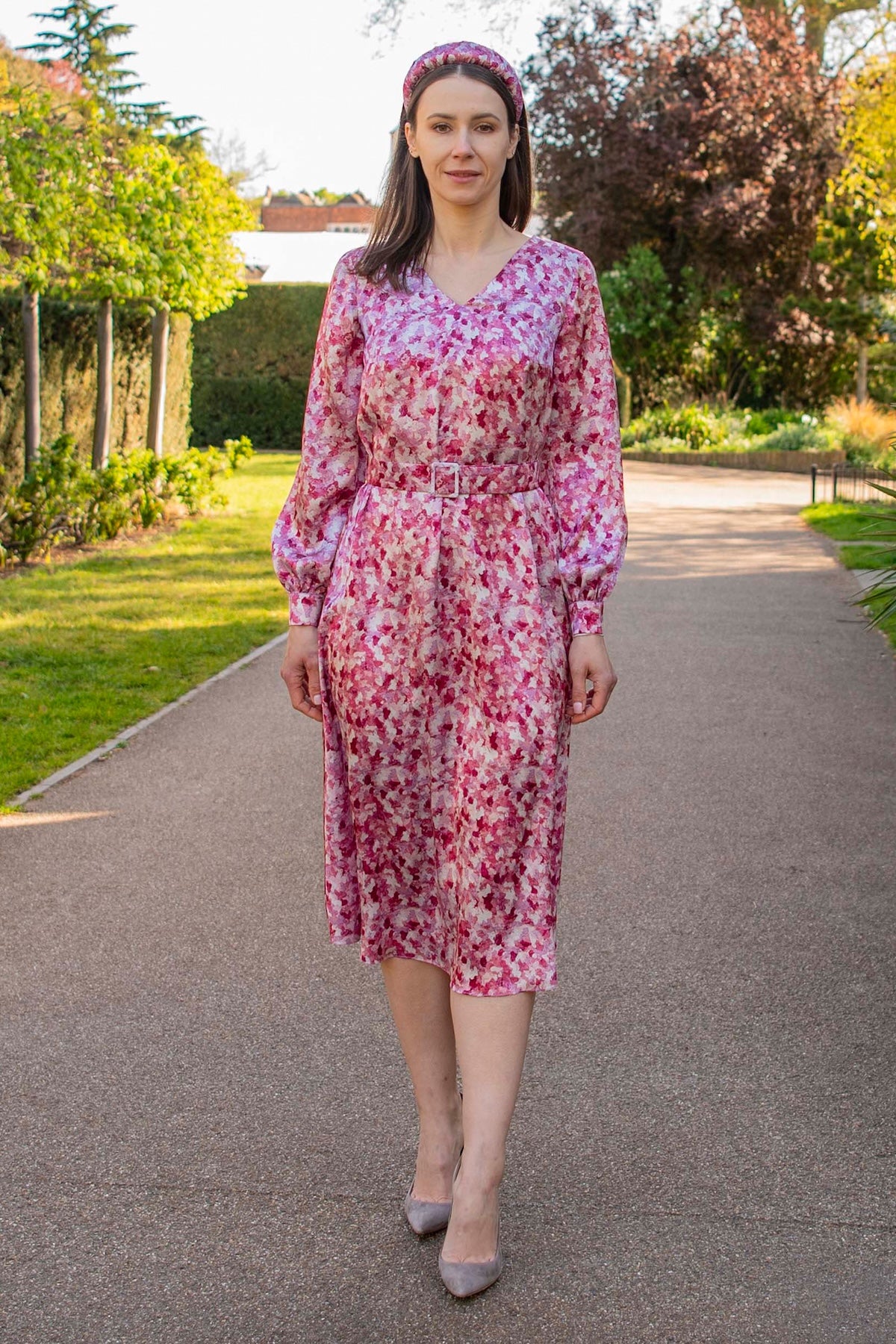 Millie dress front view Rose Haze