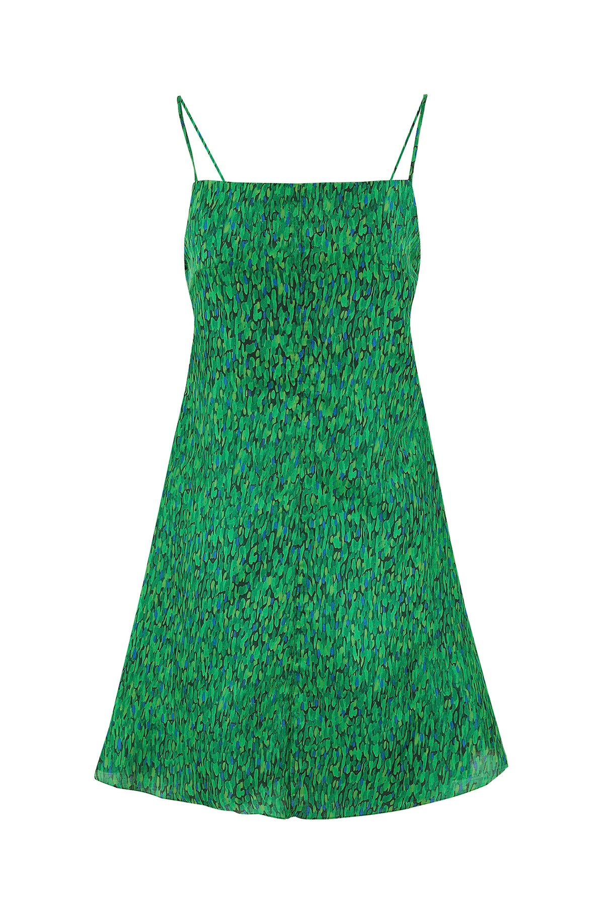 Libby Dress Flecked Emerald front view