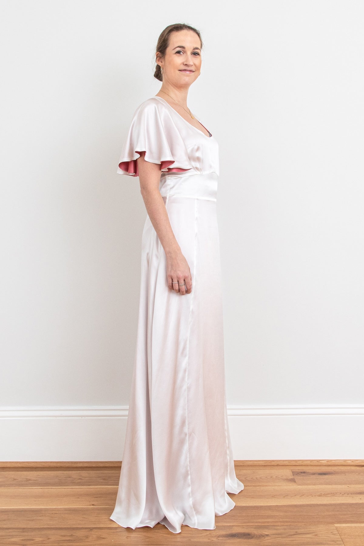 Reversible Katrina Silk Dress Ivory side view