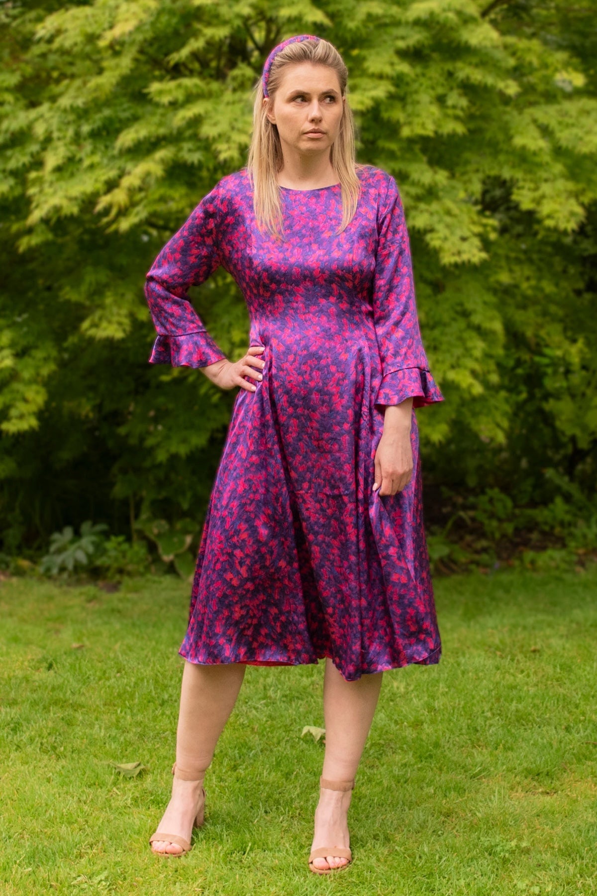 Ophilia Silk Satin Dress Regal Affection front view