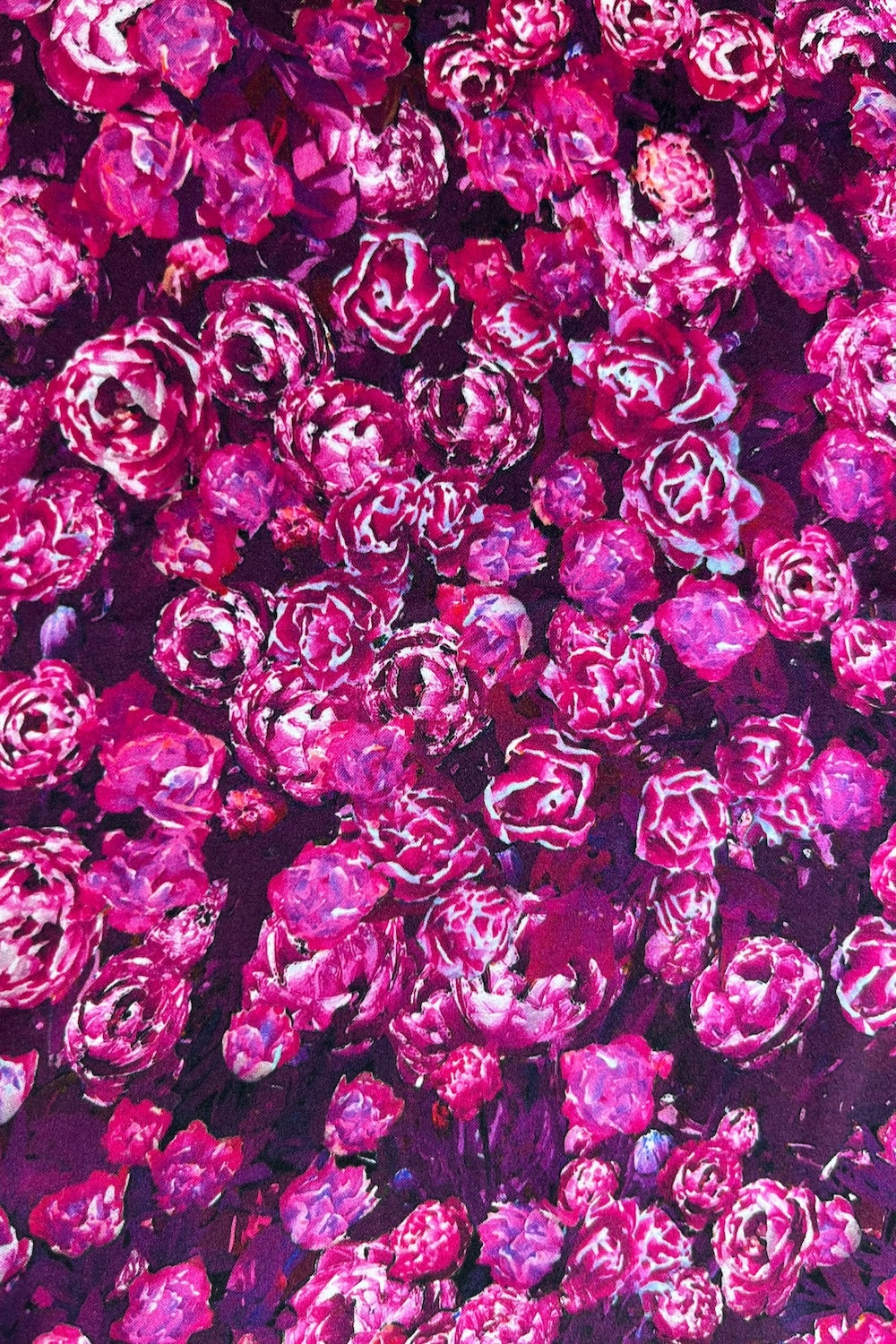 pink bloem blosem silk satin swatch