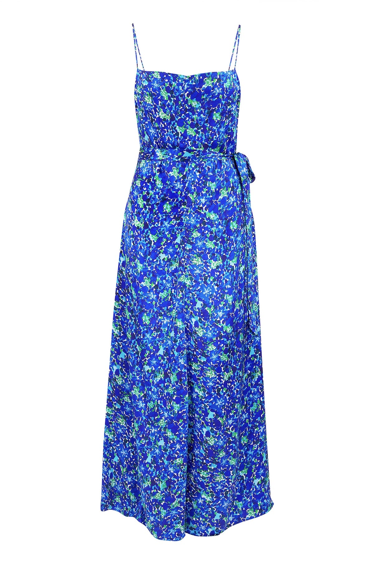 Ellie Silk Satin Dress Dazzled Flora front view