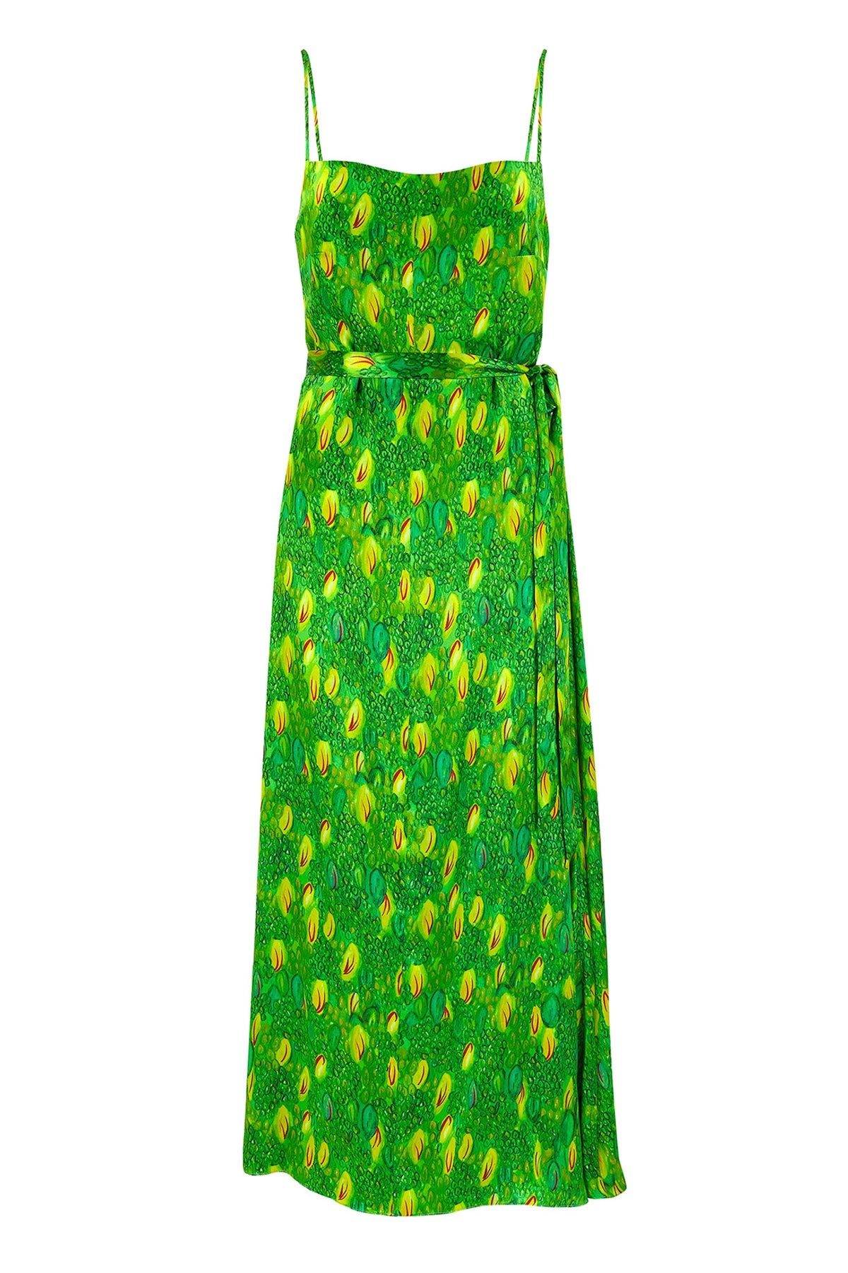 Ellie Silk Satin Dress Pond Life front view