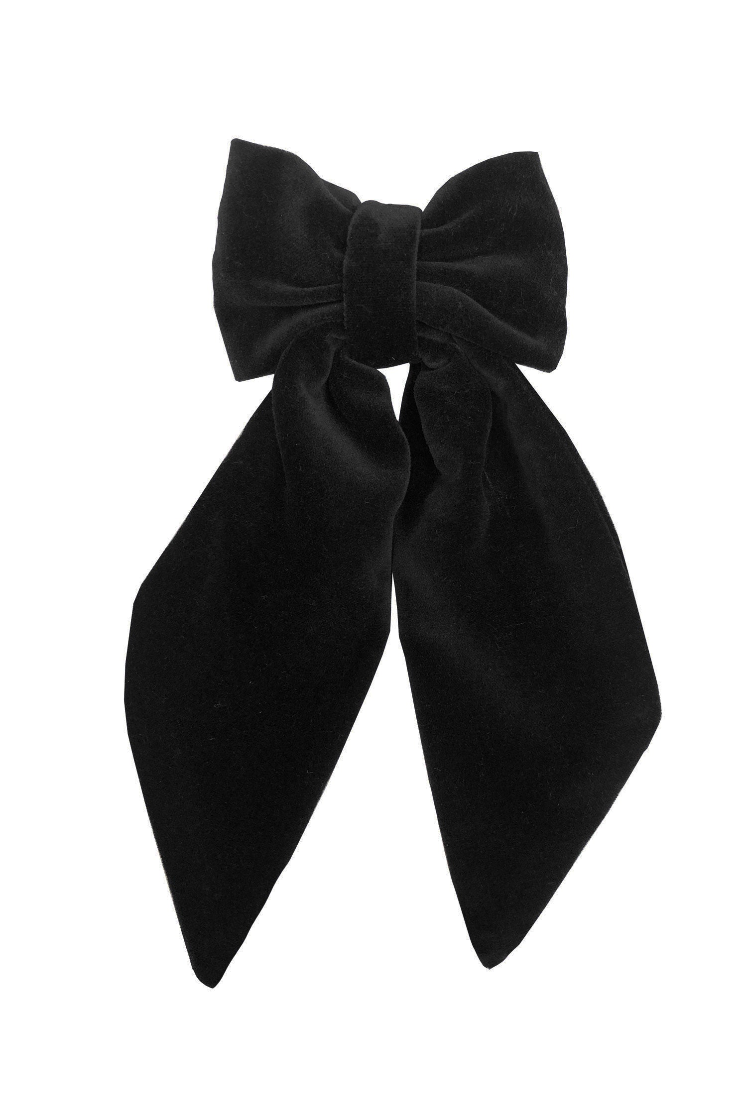 black velvet hair bow clip