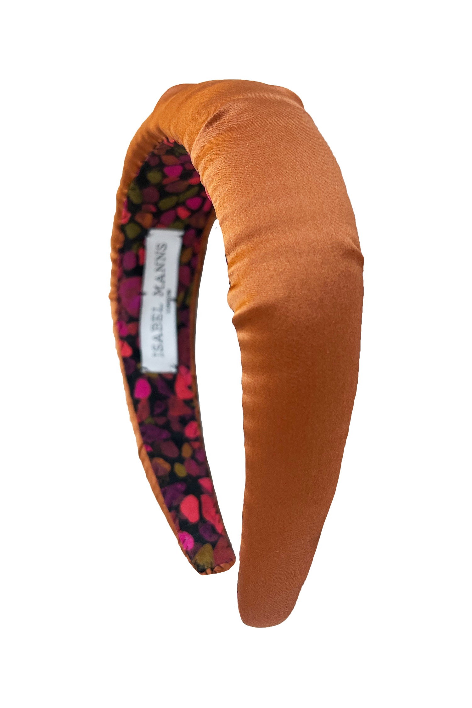 a bronze padded silk headband