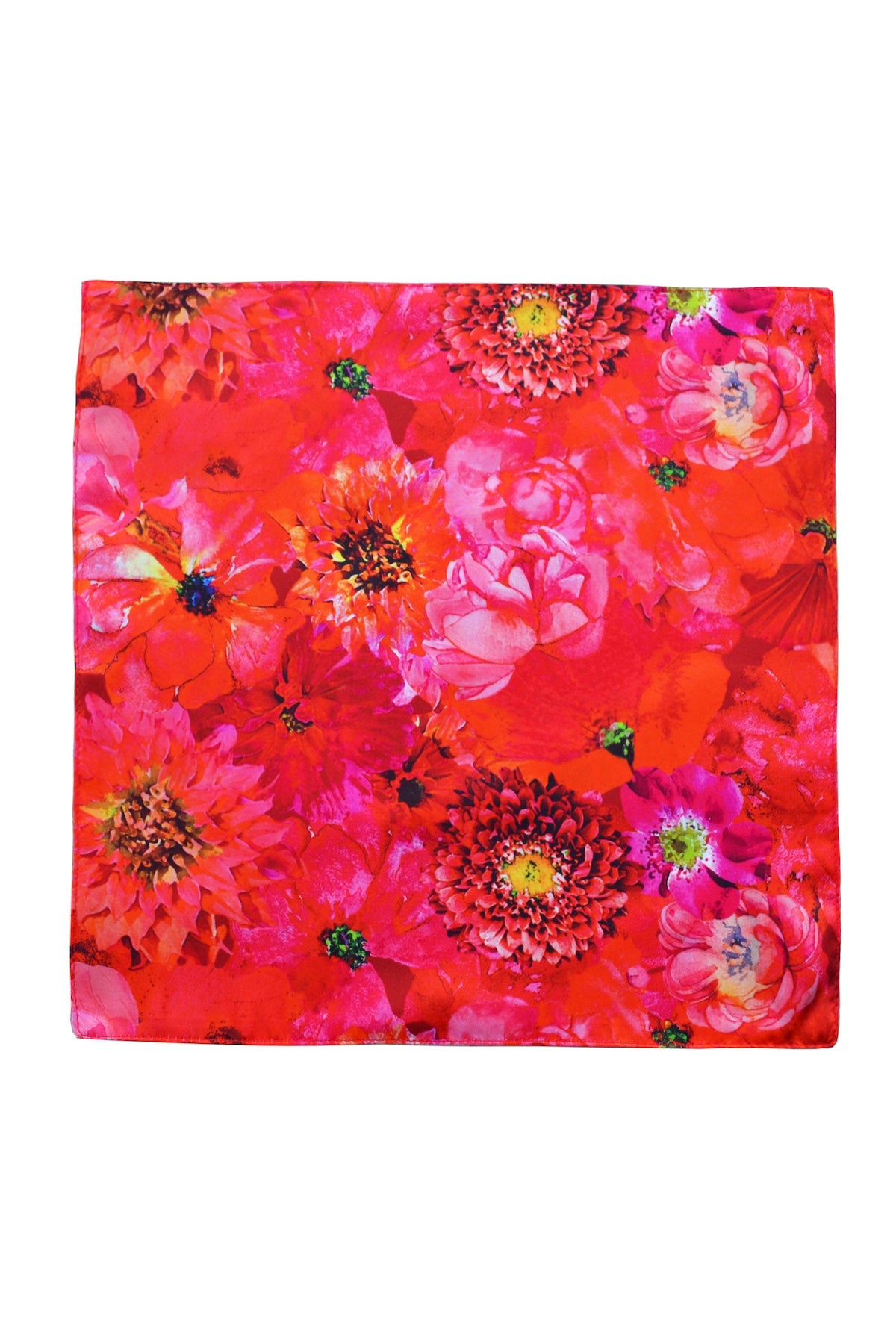 coral reef silk satin pocket square