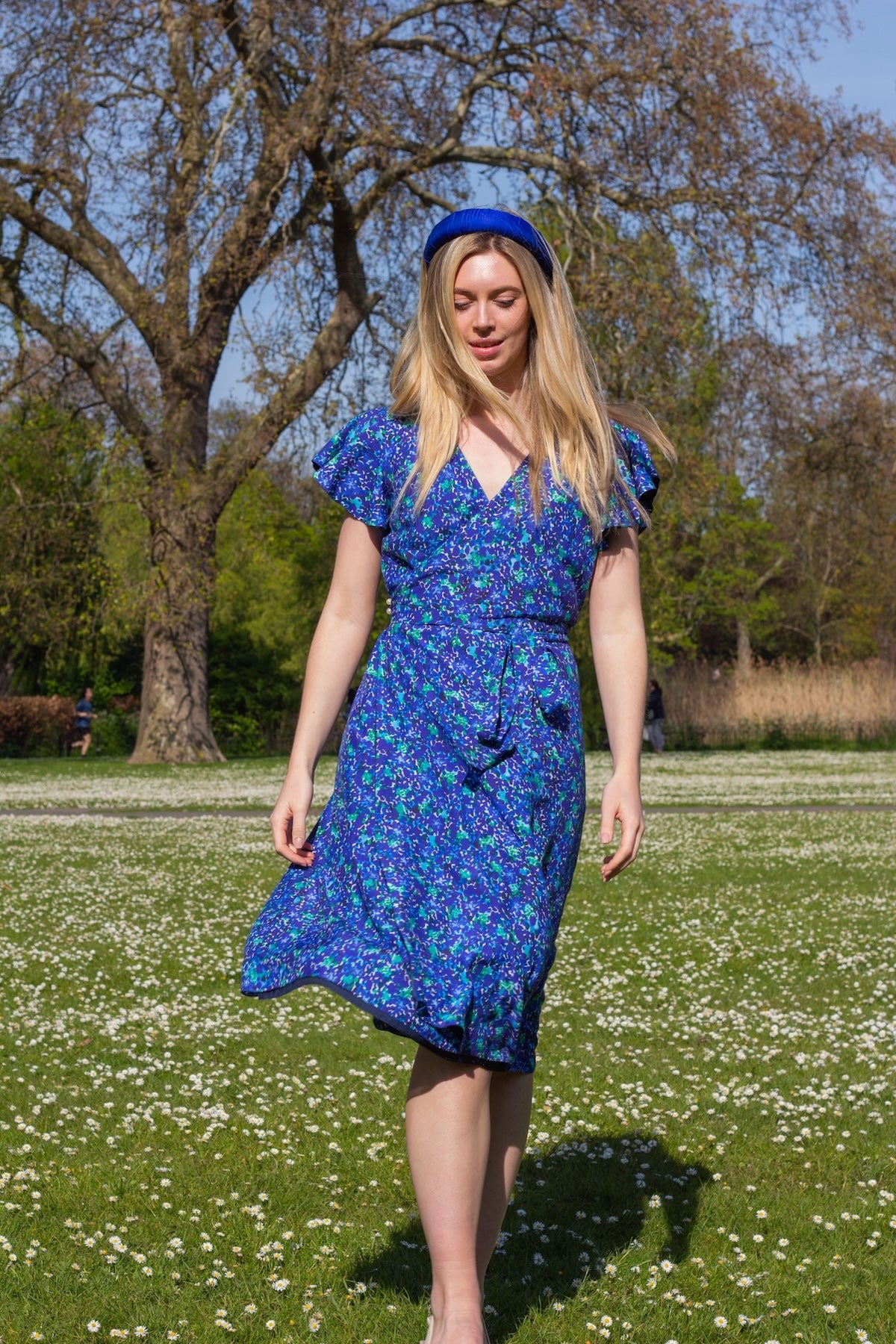 Reversible Daphne Wrap Dress Dazzled Flora front view