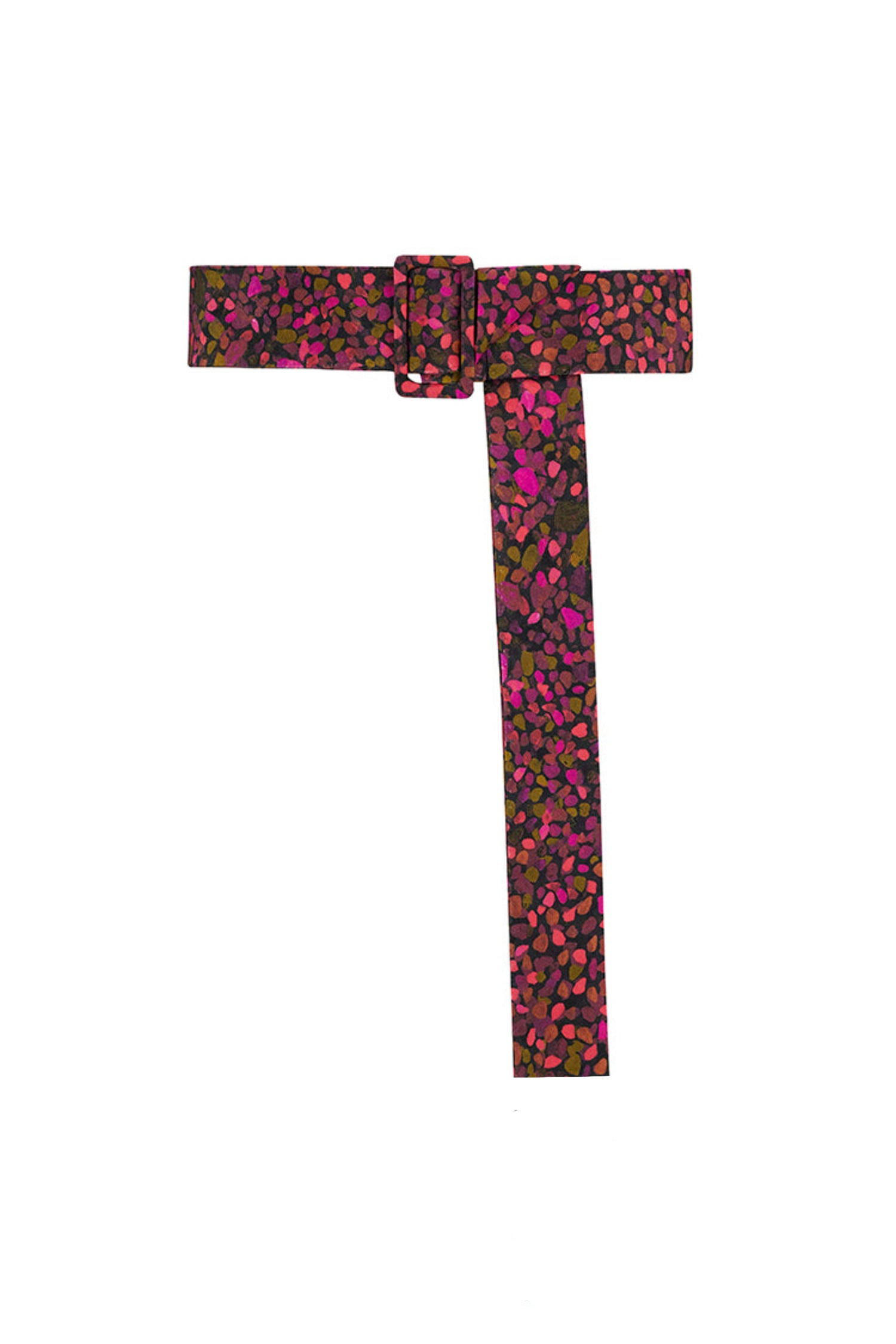 adjustable and detachable Dappled Bloom silk crepe de Chine fabric covered belt