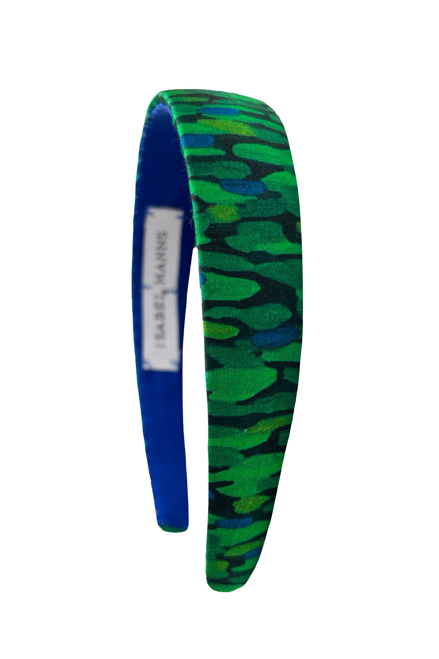 emerald green printed silk headband that is versatile and timeless