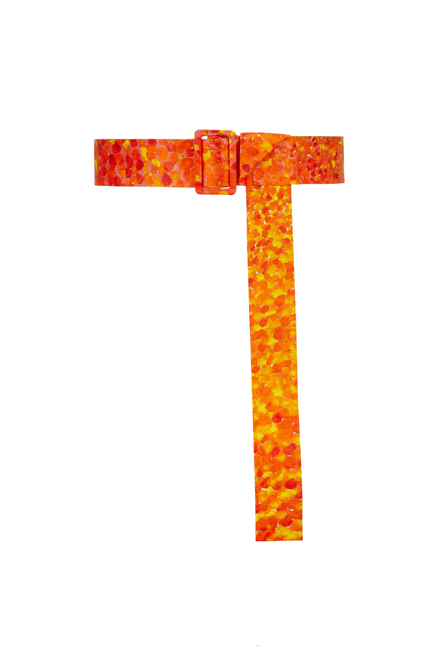 adjustable and detachable colourful orange Pixelated Afterglow silk cotton belt