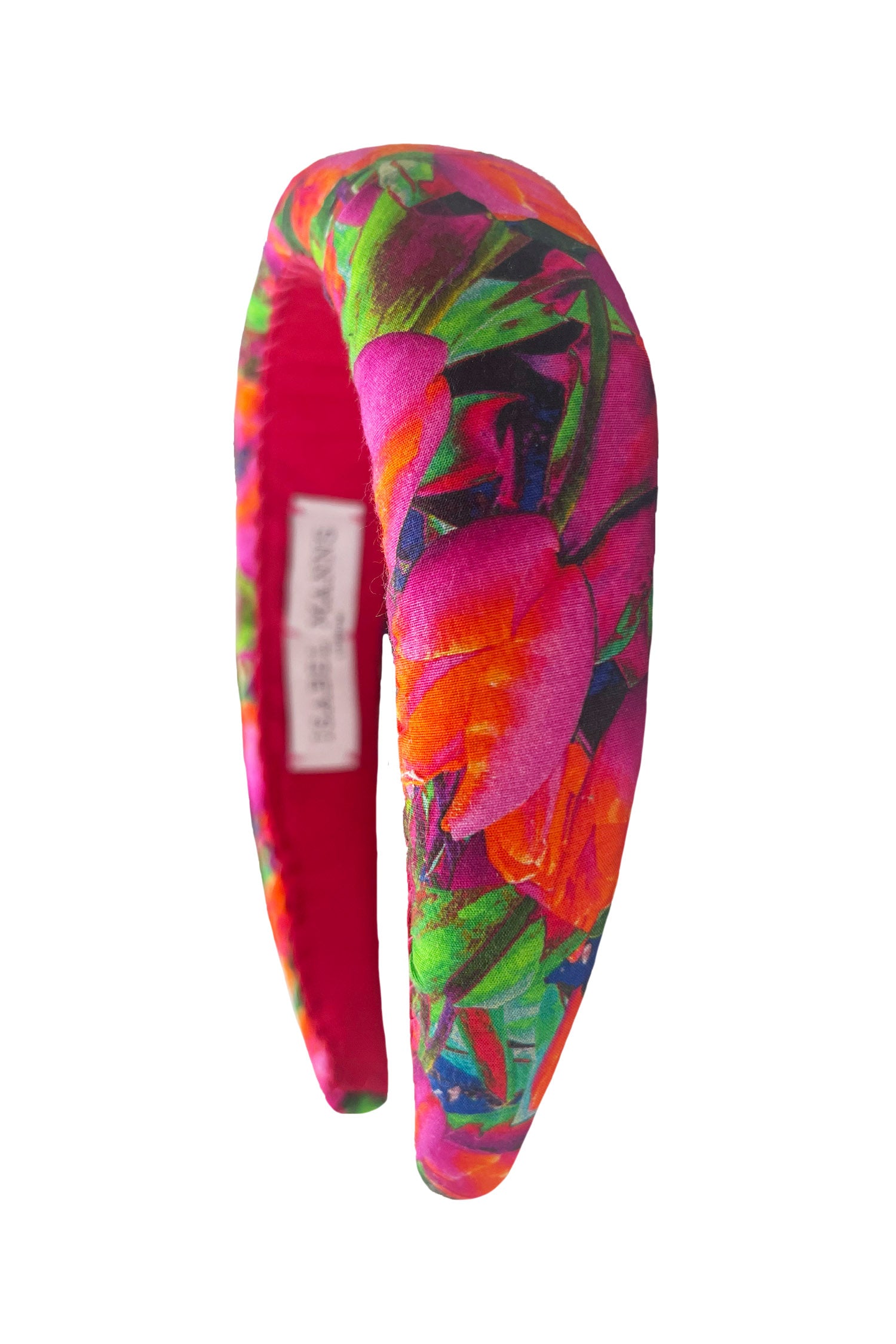 a cut out image of a tulip printed padded headband