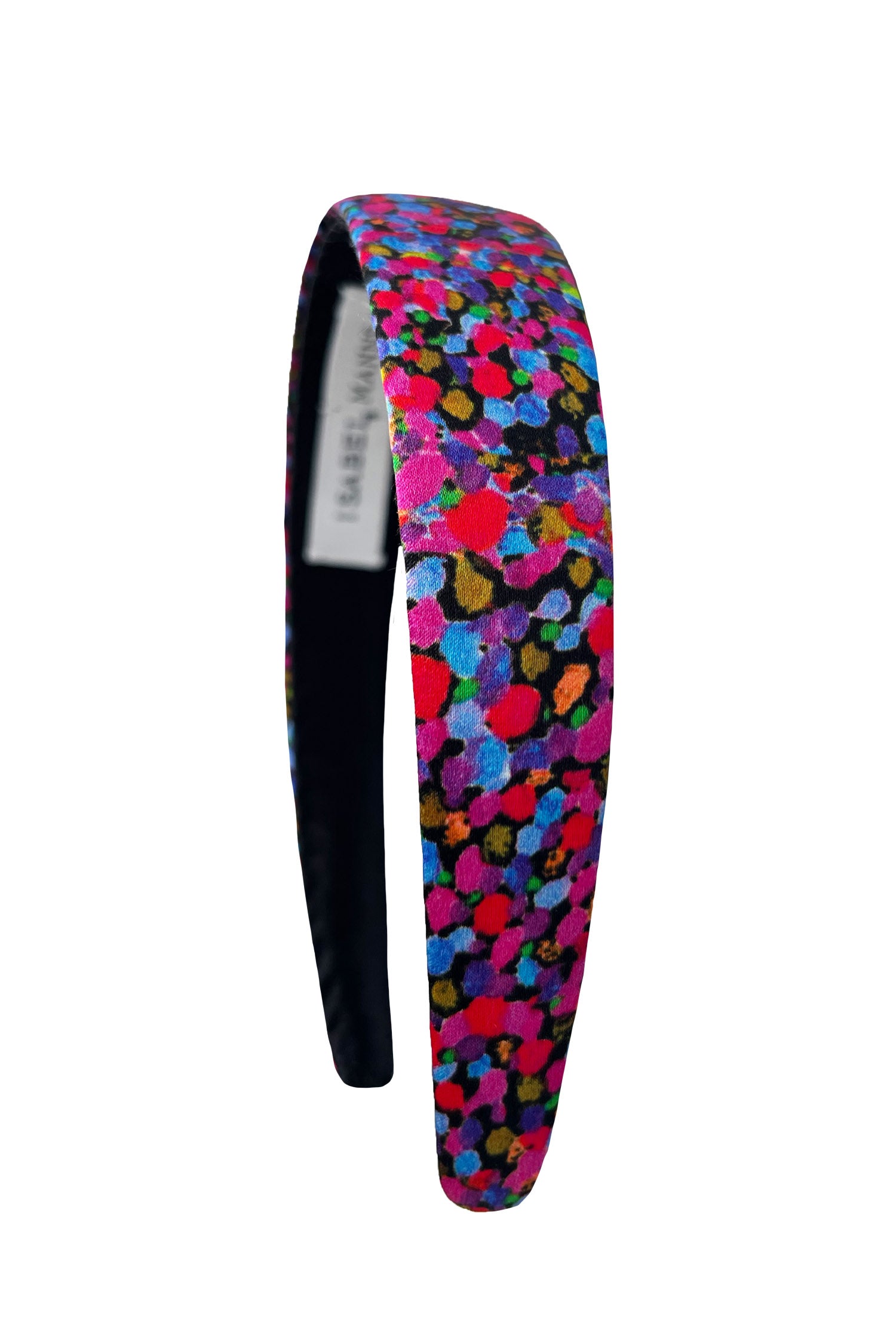 a vibrant silk bamboo printed headband made in the UK