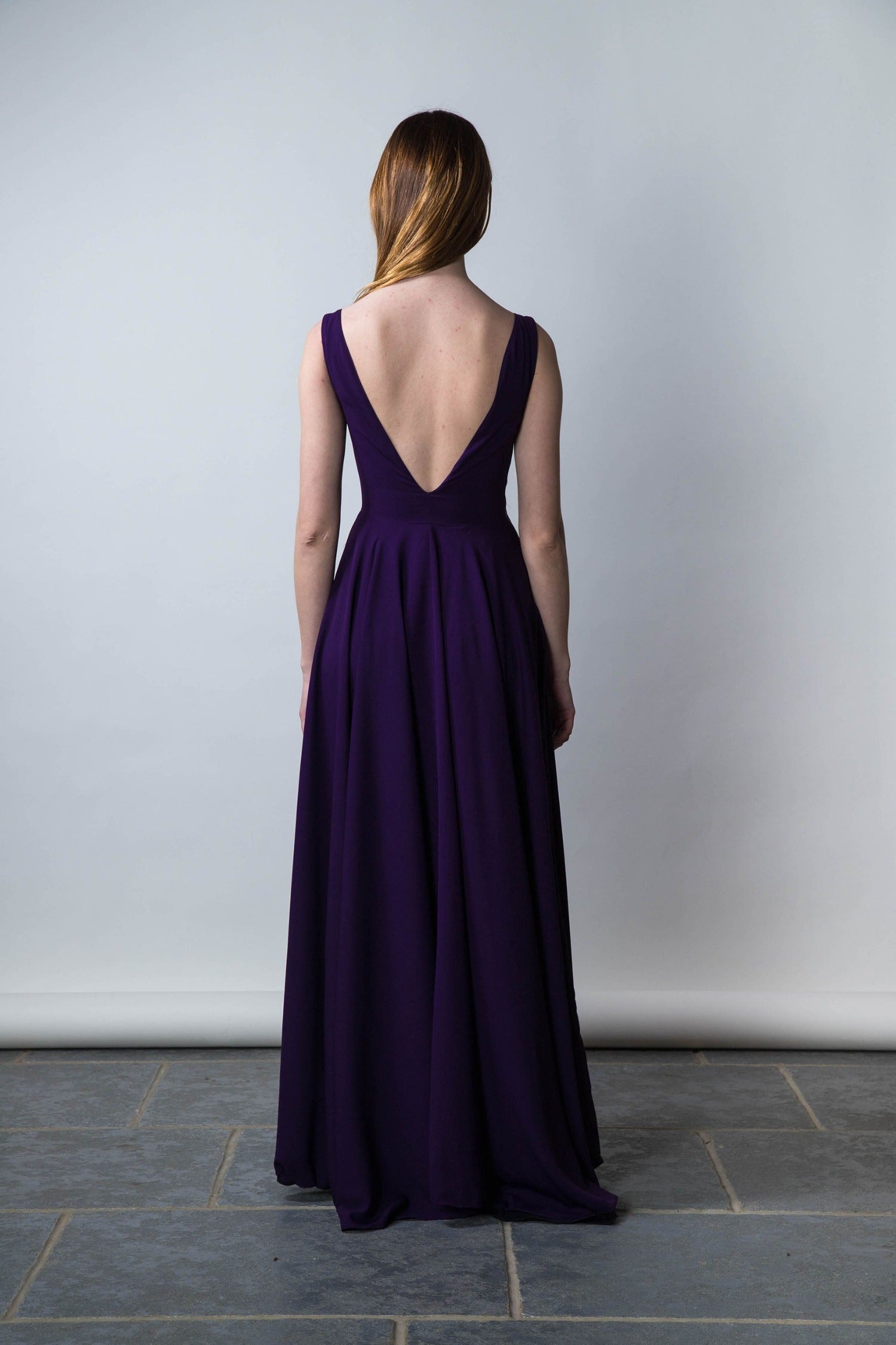Reversible Victoria Evening Gown Purple back view
