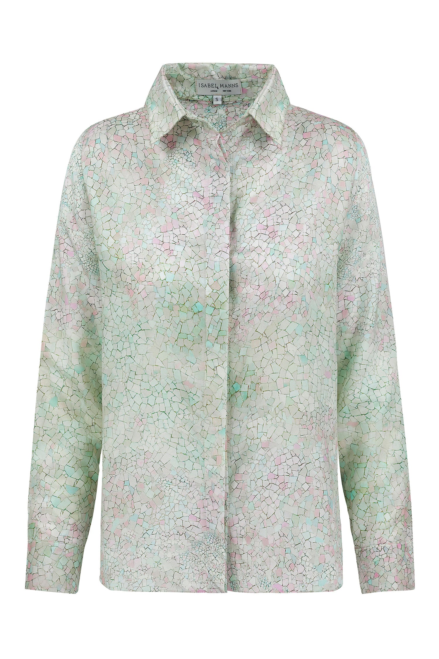 a subtle pastel printed shirt in a silk cotton fabric