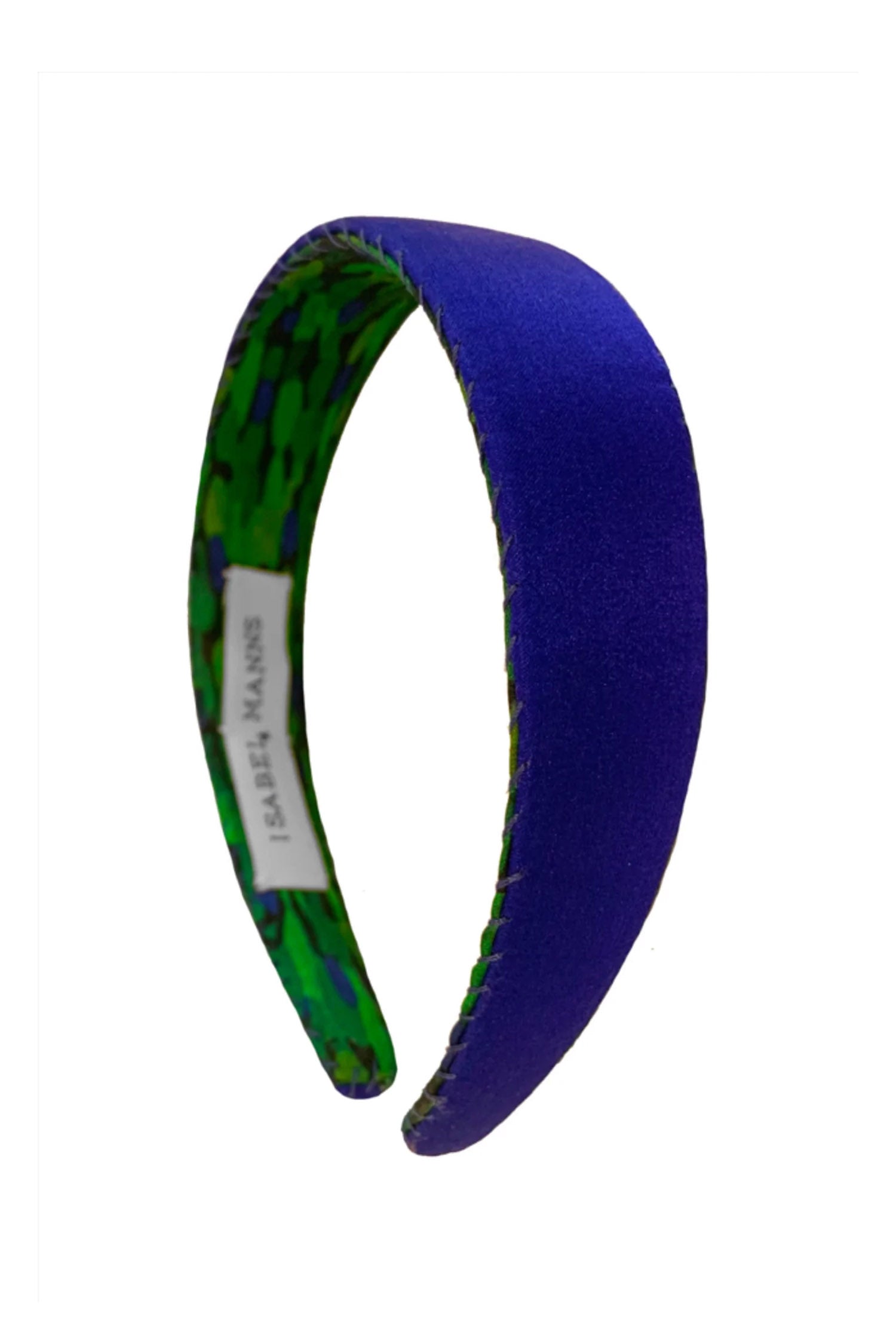 timeless cobalt blue satin headband sustainably made