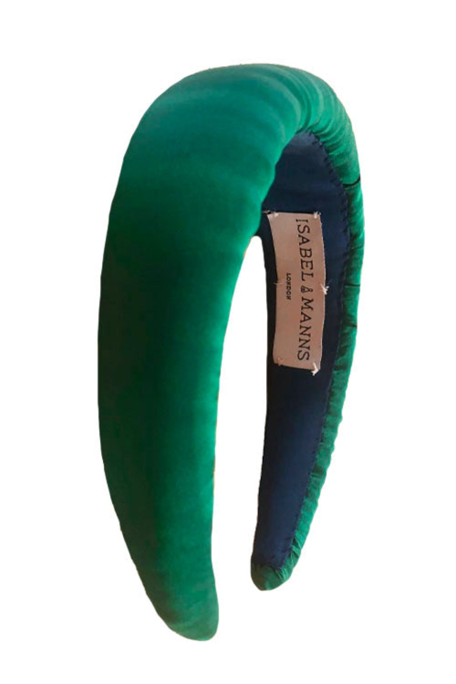A unique and vibrant emerald green plain silk satin padded headband that is stylish and timeless