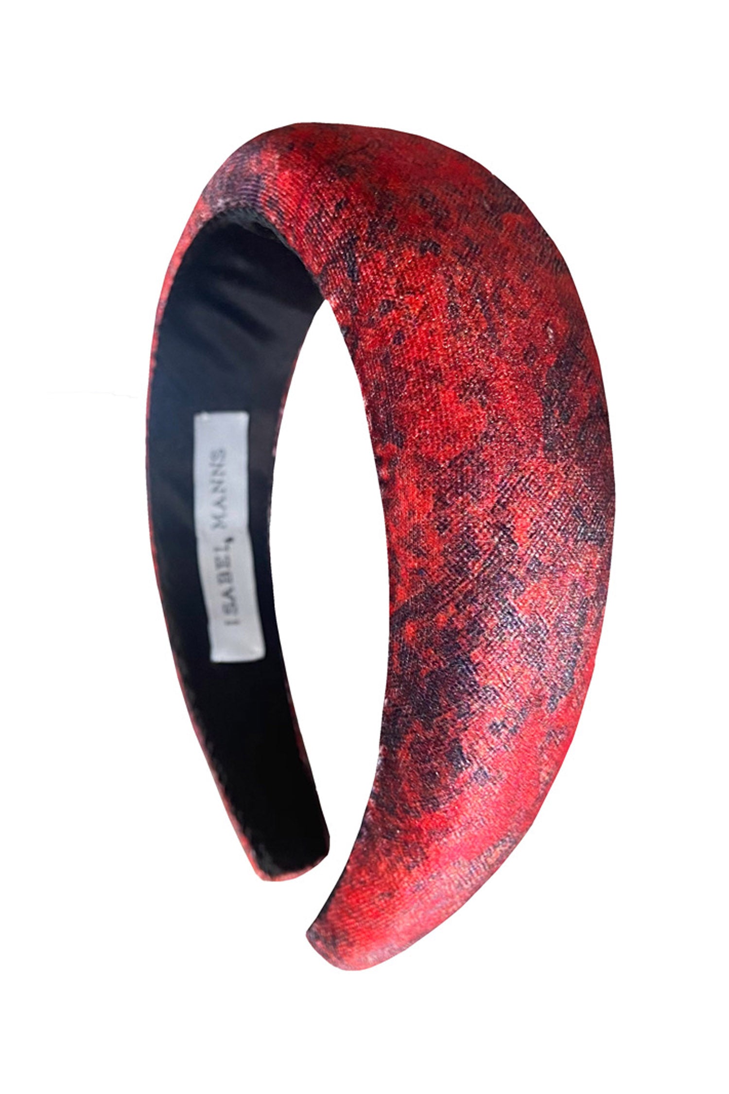 Velvet red printed padded headband perfect for the festive season