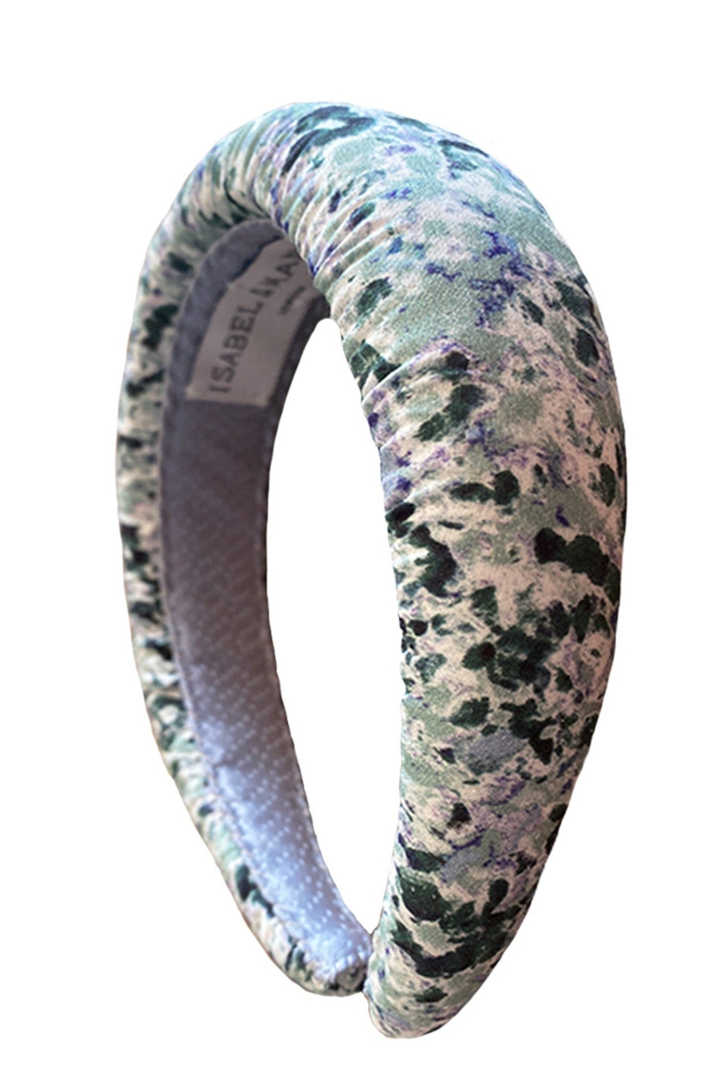 pale green and blue printed padded bamboo headband