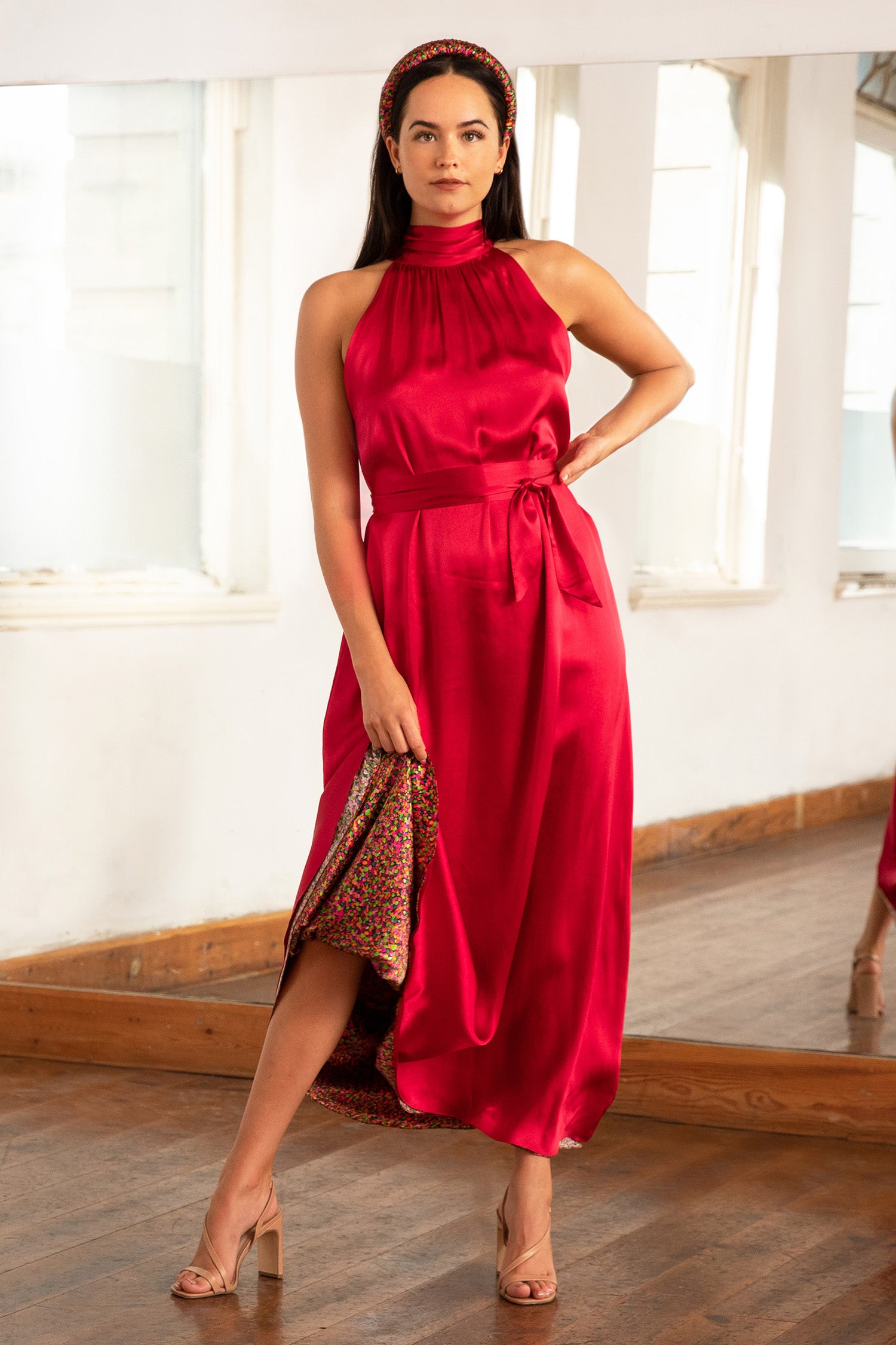 Reversible Patricia Dress Raspberry Pink front view