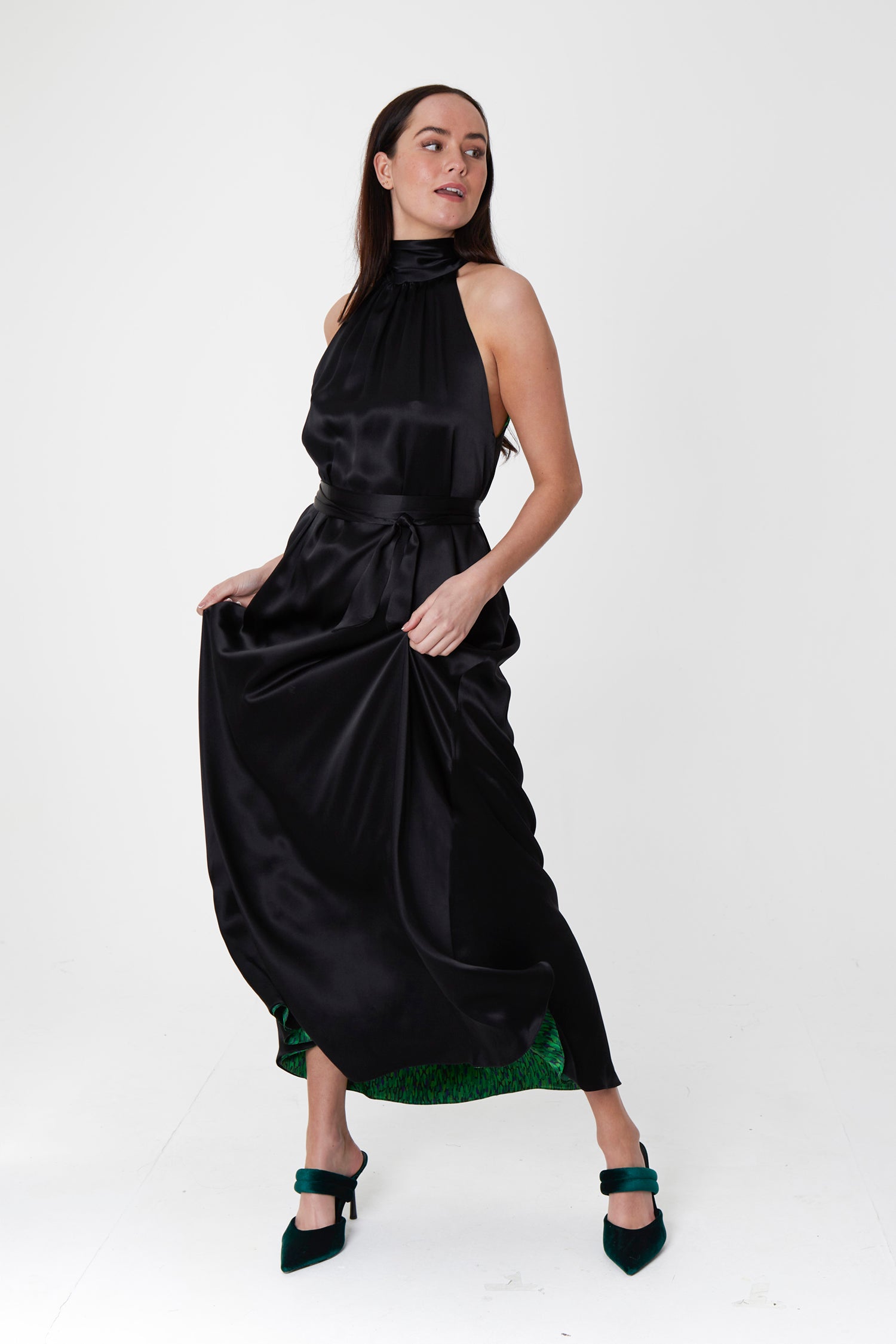 Reversible Patricia Dress Black front view