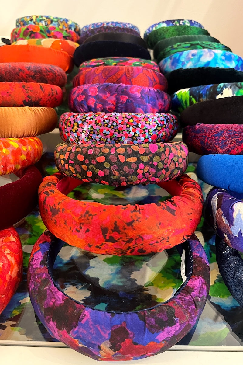 colourful sustainably silk padded headbands