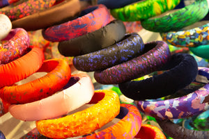 colourful sustainably silk padded headbands