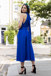 Patricia 3/4 Length Silk Dress - Cobalt