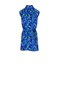 Silk Satin_Dazzled Flora_Cap sleeve_Short length