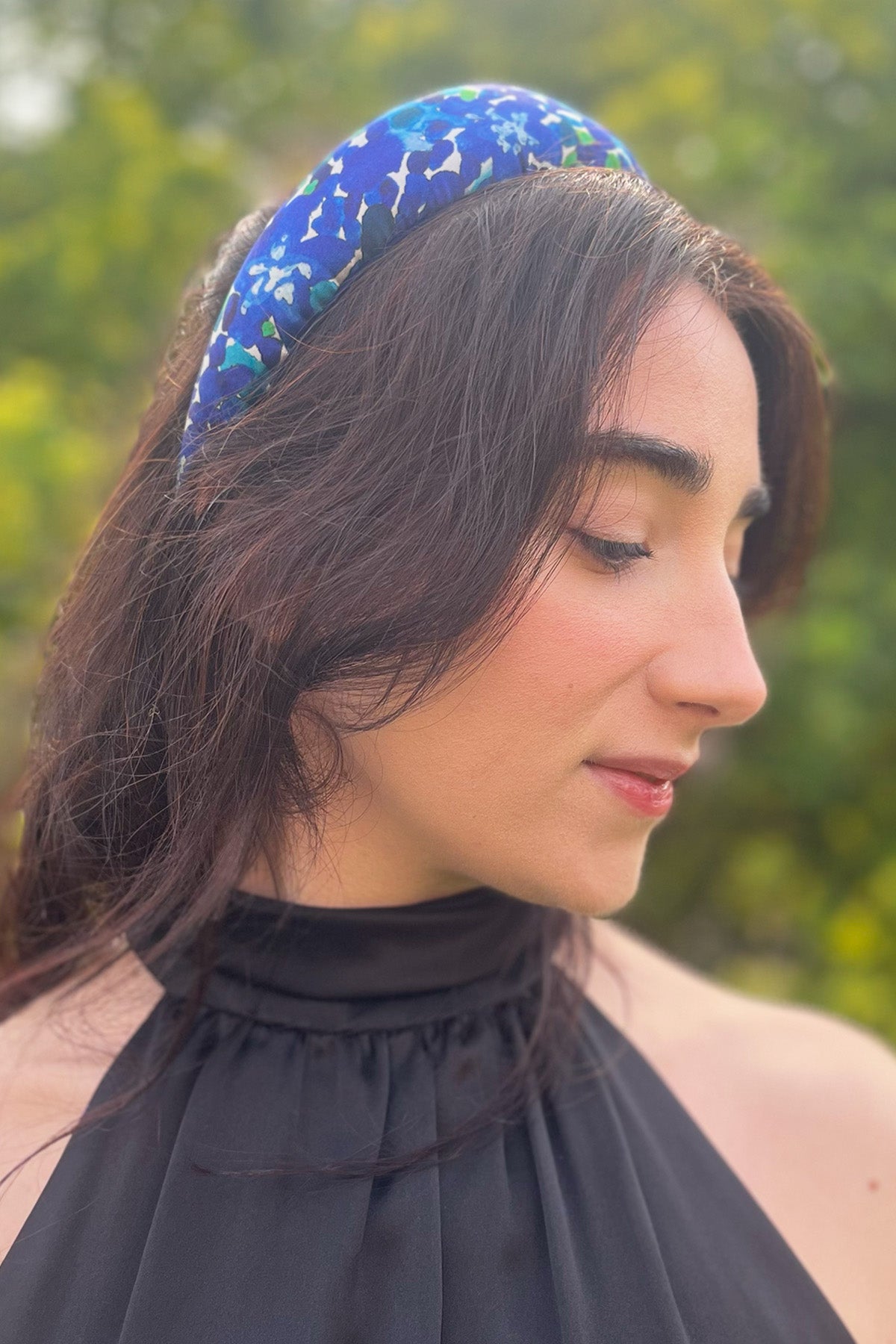 Dazzled Flora silk satin padded headband