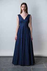 Limited Edition Elizabeth Evening Gown Navy front view