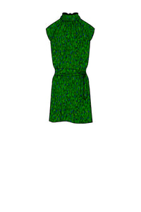 Silk Satin_Flecked Emerald_Cap sleeve_Short length