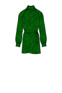 Silk Satin_Flecked Emerald_Long sleeve_Short length