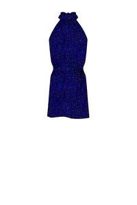 Silk Satin_Flecked Sapphire_Sleeveless_Short length