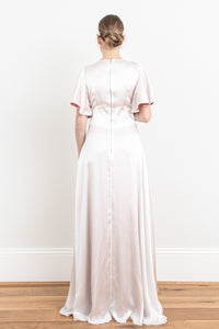 REVERSIBLE Katrina Silk Dress - Ivory/Dusty Pink