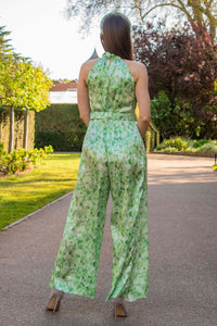 Luna silk satin jumpsuit back view