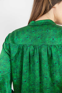 Mara Silk Satin Dress - Emerald Murals