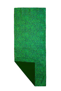 REVERSIBLE Flecked Emerald/Forest Green Silk Satin Scarf & Headband Small Gift Box