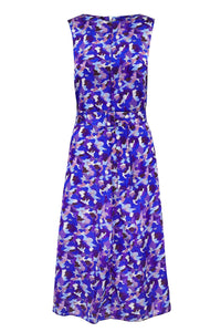 Nancy Silk Cotton Dress Violet Marinace front view