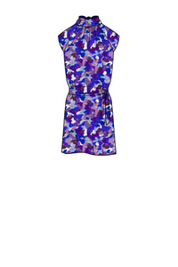 Silk Satin_Violet Marinace_Cap sleeve_Short length