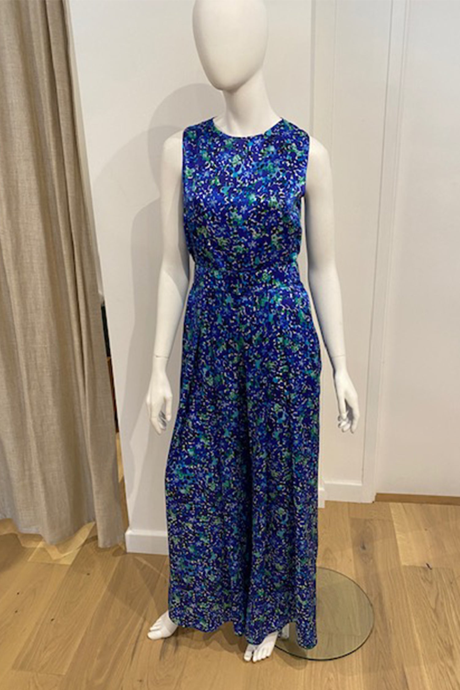 A customised Penny silk satin jumpsuit by Isabel Manns in a customers chosen colour