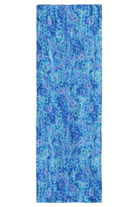 a turquoise floral printed silk satin scarf cut out image