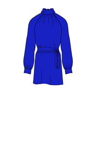 Silk Satin_Cobalt_Long sleeve_Short length