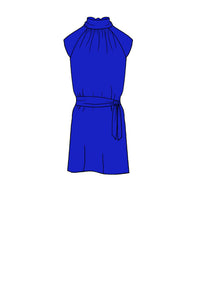 Silk Satin_Cobalt_Cap sleeve_Short length