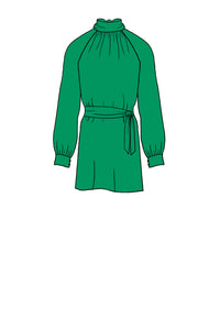 Silk Satin_Emerald_Long sleeve_Short length