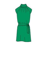 Silk Satin_Emerald_Cap sleeve_Short length