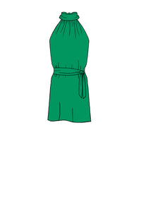 Silk Satin_Emerald_Sleeveless_Short length