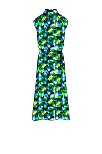 Silk Bamboo_Miami Splash_Cap sleeve_Midi length