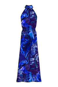 Silk Satin_Ocean Water_Sleeveless_Full length